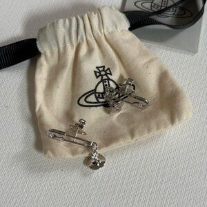 Vivienne Westwood 925 Silver Safety Pin Orb Earrings 2025 Pre-owned